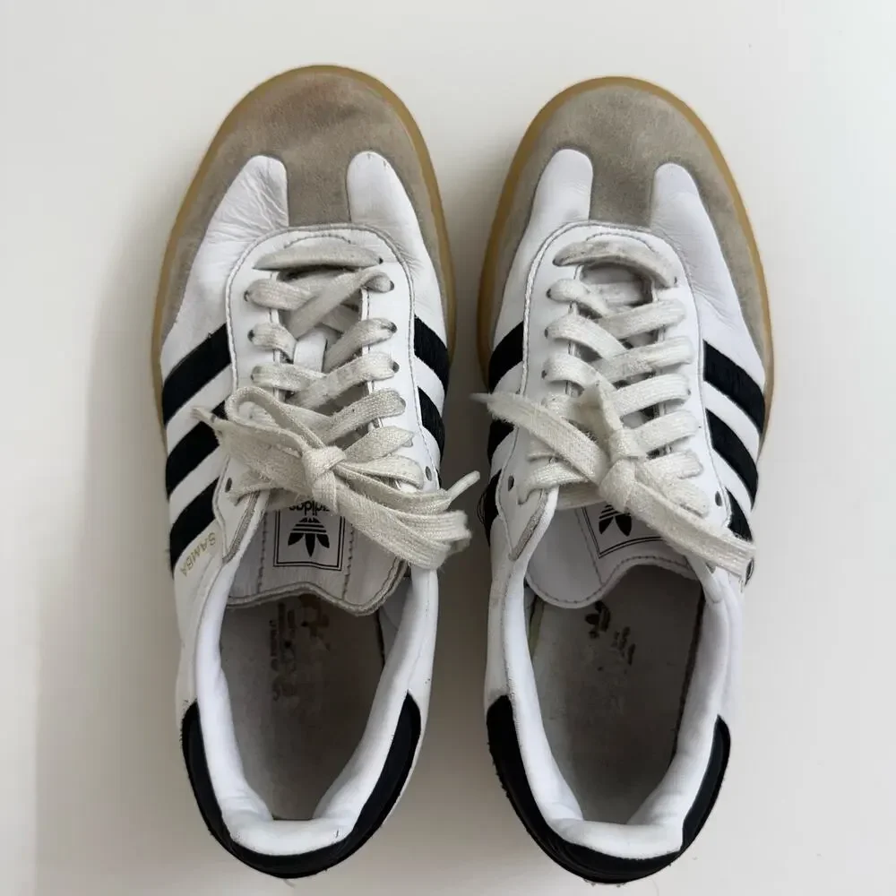 Adidas Sambae Samba Sneakers Women's 7 Black White Gum Casual Preppy Minimalist